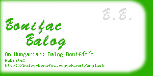 bonifac balog business card